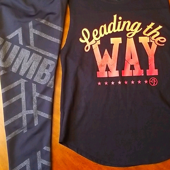 Zumba Outfit (T-shirt & Leggings) 2 piece Lot - Picture 1 of 7